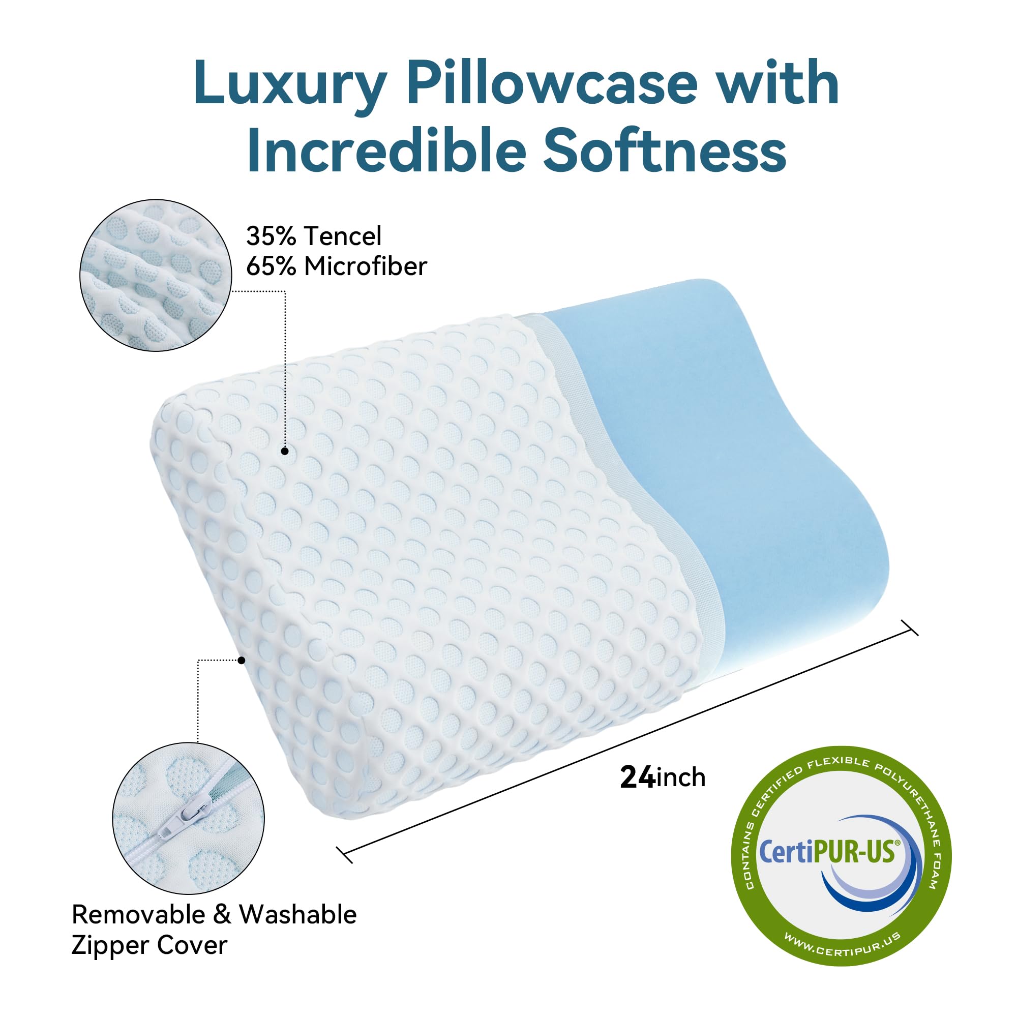 AMICLIBER pillow on styled bed illustrating comfortable, supportive bedroom setup