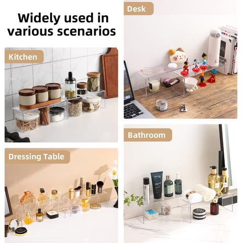 Aminigram riser holding mugs on countertop improving access and tidy display