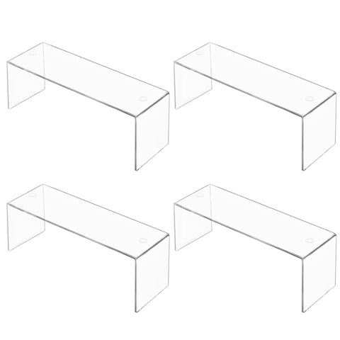 Aminigram clear risers front view showing four-pack and clear finish benefit visibility
