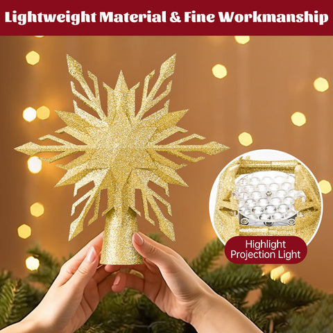 AmkGan snowflake projection on ceiling showing rotating 3D pattern for magical ambiance