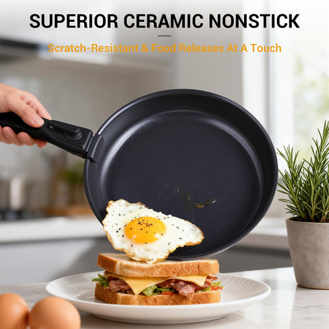 Ammeloo ceramic surface texture highlighting nonstick release and easy cleaning
