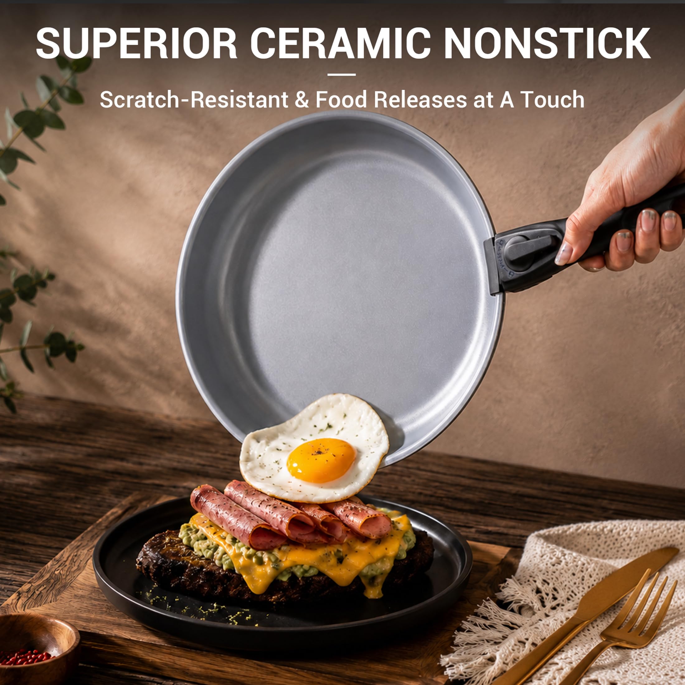 Ammeloo detachable handle closeup with secure locking benefit