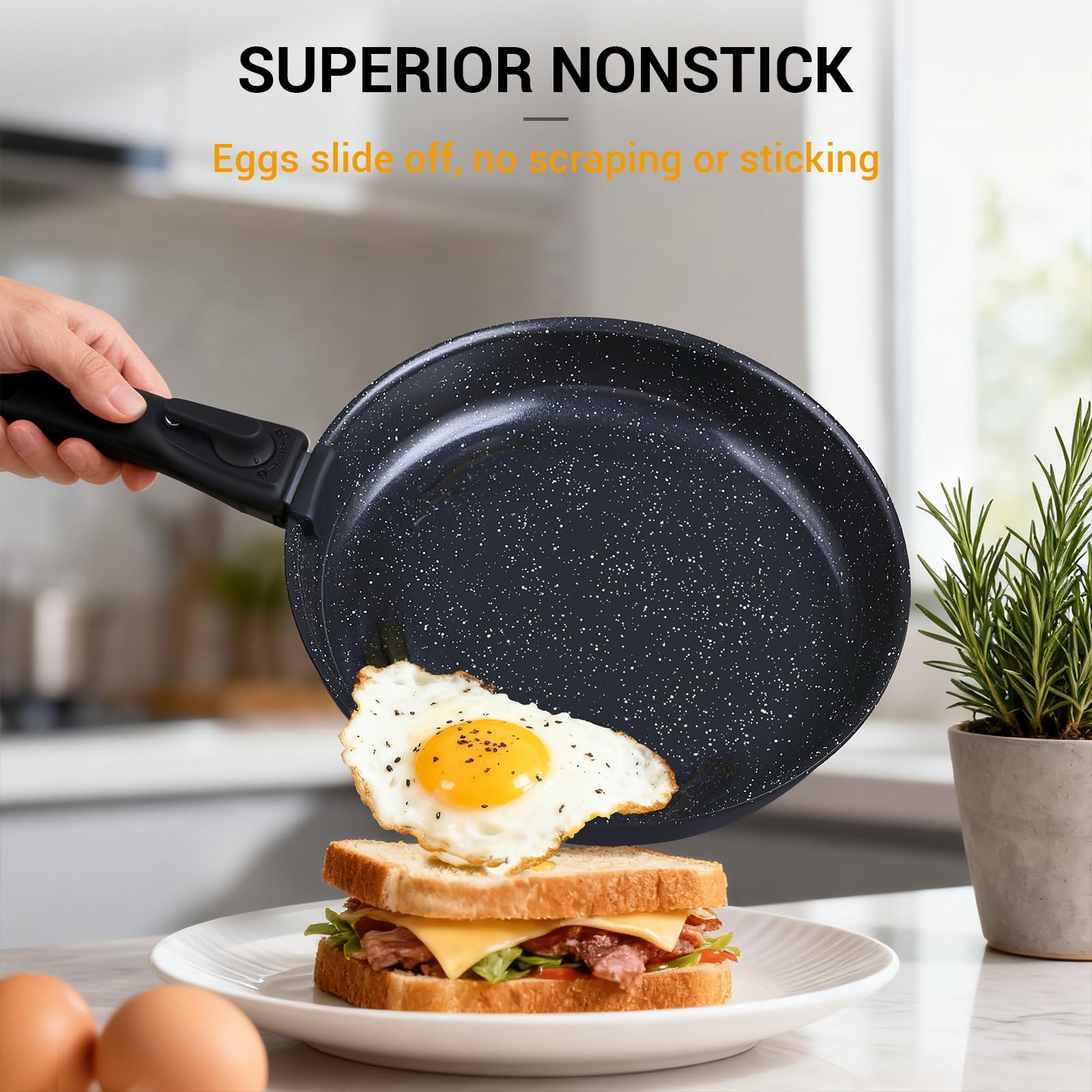 Ammeloo frying pan and egg pan cooking demonstration for fast, even results