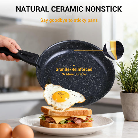 Ammeloo nestable pans stacked to demonstrate compact storage saving cabinet space