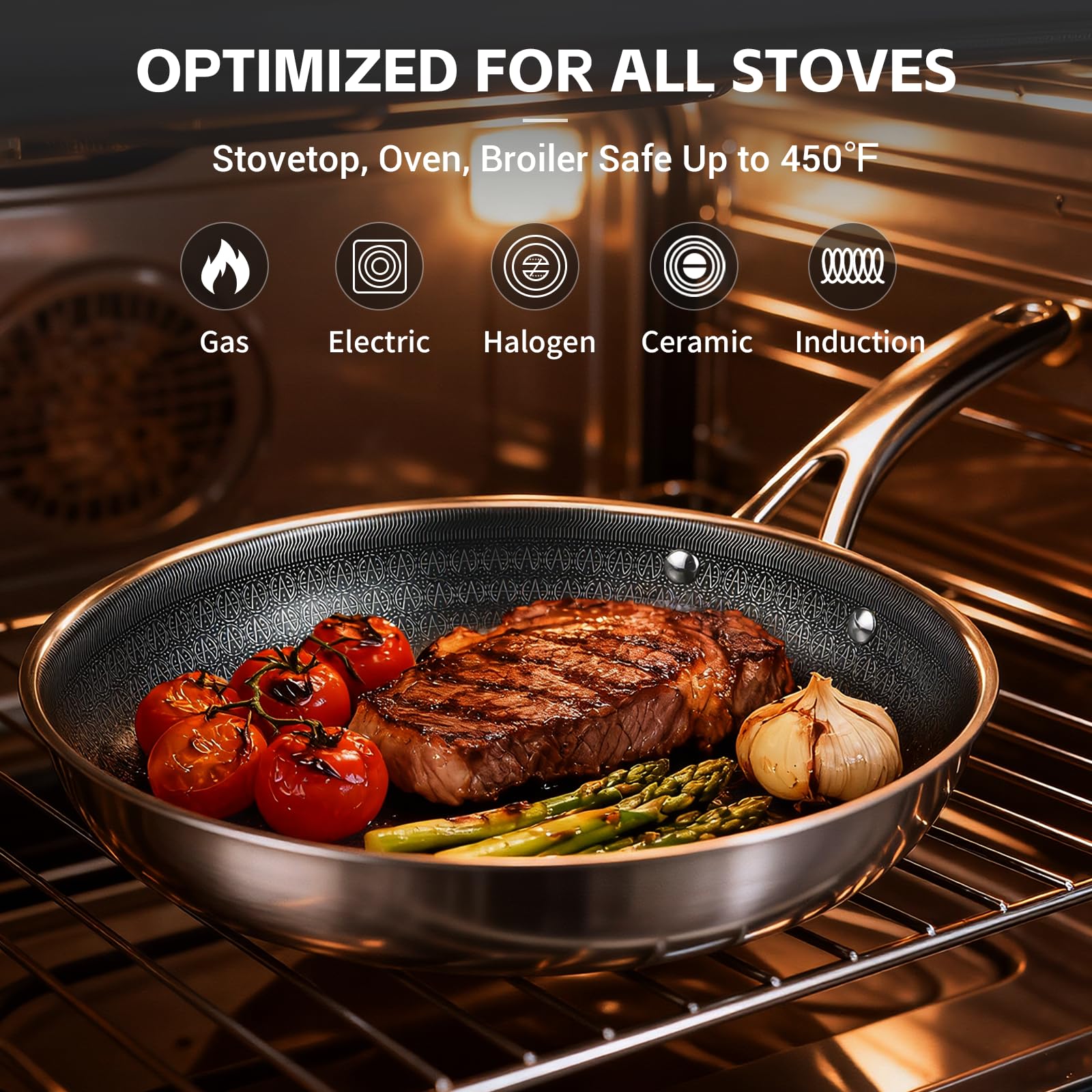 Ammeloo stockpot with lid on stovetop releasing steam for large-batch cooking ease