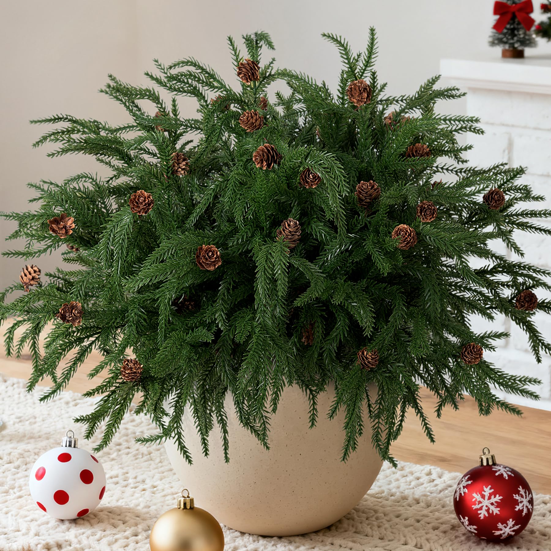 Ammyoo front view of bundled pine stems showing quantity and festive benefit