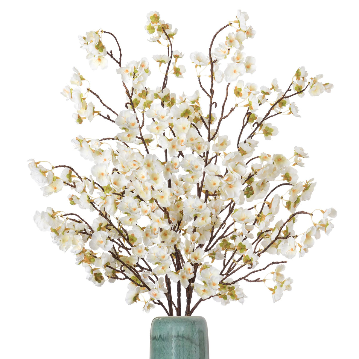 Ammyoo front view of four white cherry blossom stems showing full-length impact