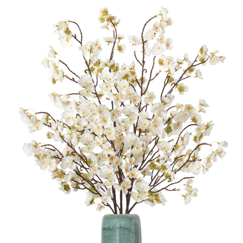 Ammyoo front view of four white cherry blossom stems showing full-length impact