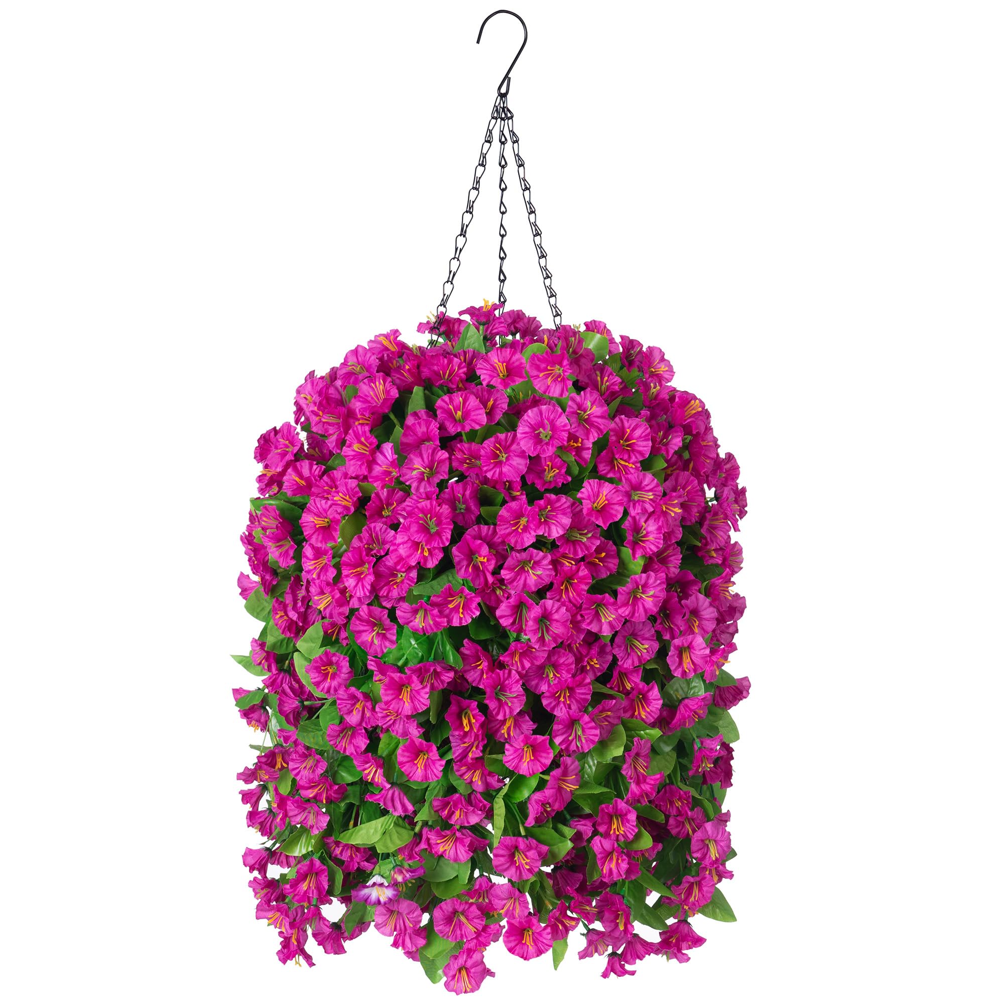 Ammyoo front view hanging basket showing full floral impact and easy curb appeal