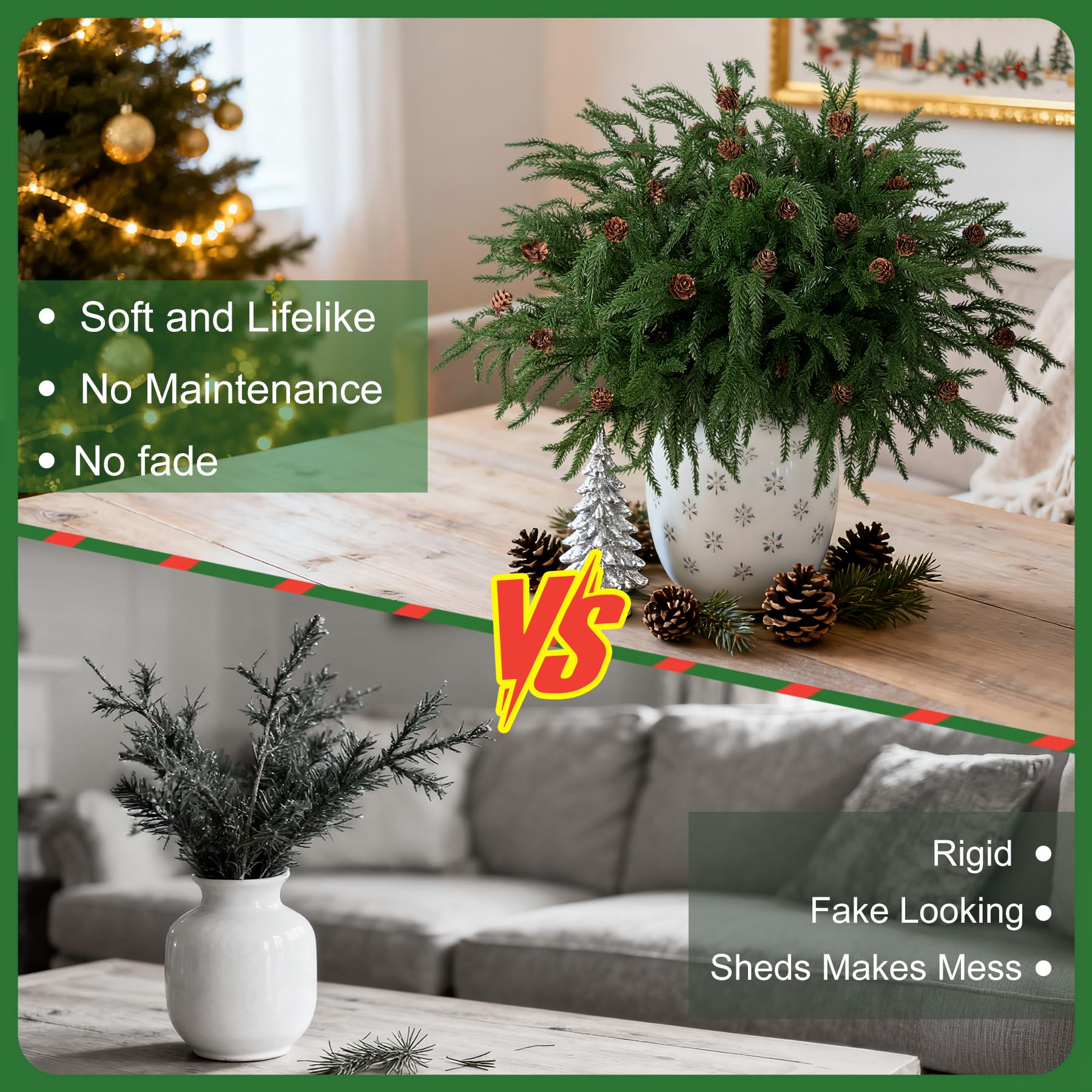 Ammyoo stems arranged in a vase creating instant holiday centerpiece