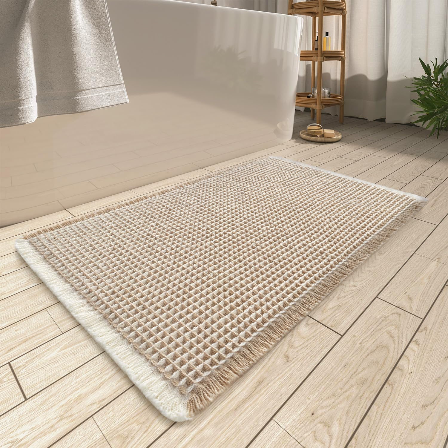 AMOAMI front view showing mat size and design for fast absorbency