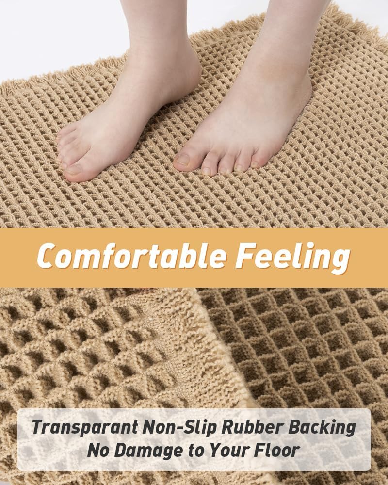 AMOAMI clear rubber backing detail demonstrating anti-slip floor grip
