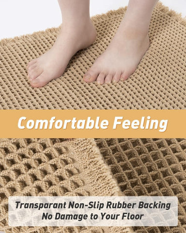 AMOAMI clear rubber backing detail demonstrating anti-slip floor grip