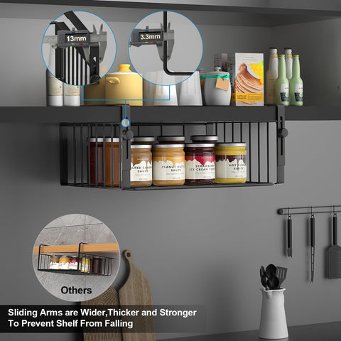 AmonHouseware mounted under kitchen cabinet holding towels and jars for space saving