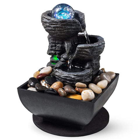 AMOOTEK front view with river rocks showing tranquil decor benefit