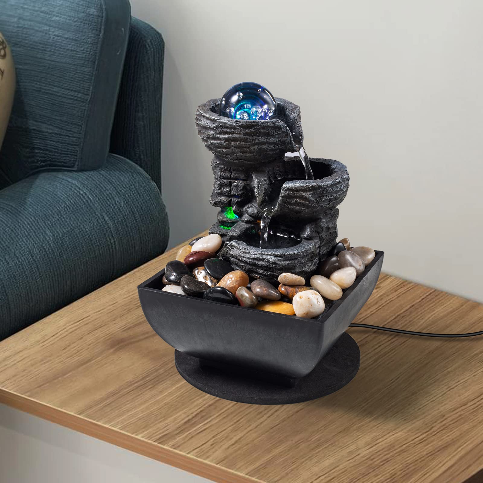 AMOOTEK packaged unit with rocks and pump showing easy setup benefit