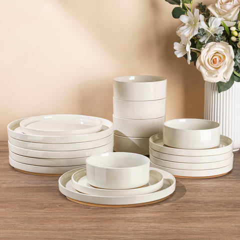 AmorArc front view of full 18-piece set showing cohesive rustic style and versatility