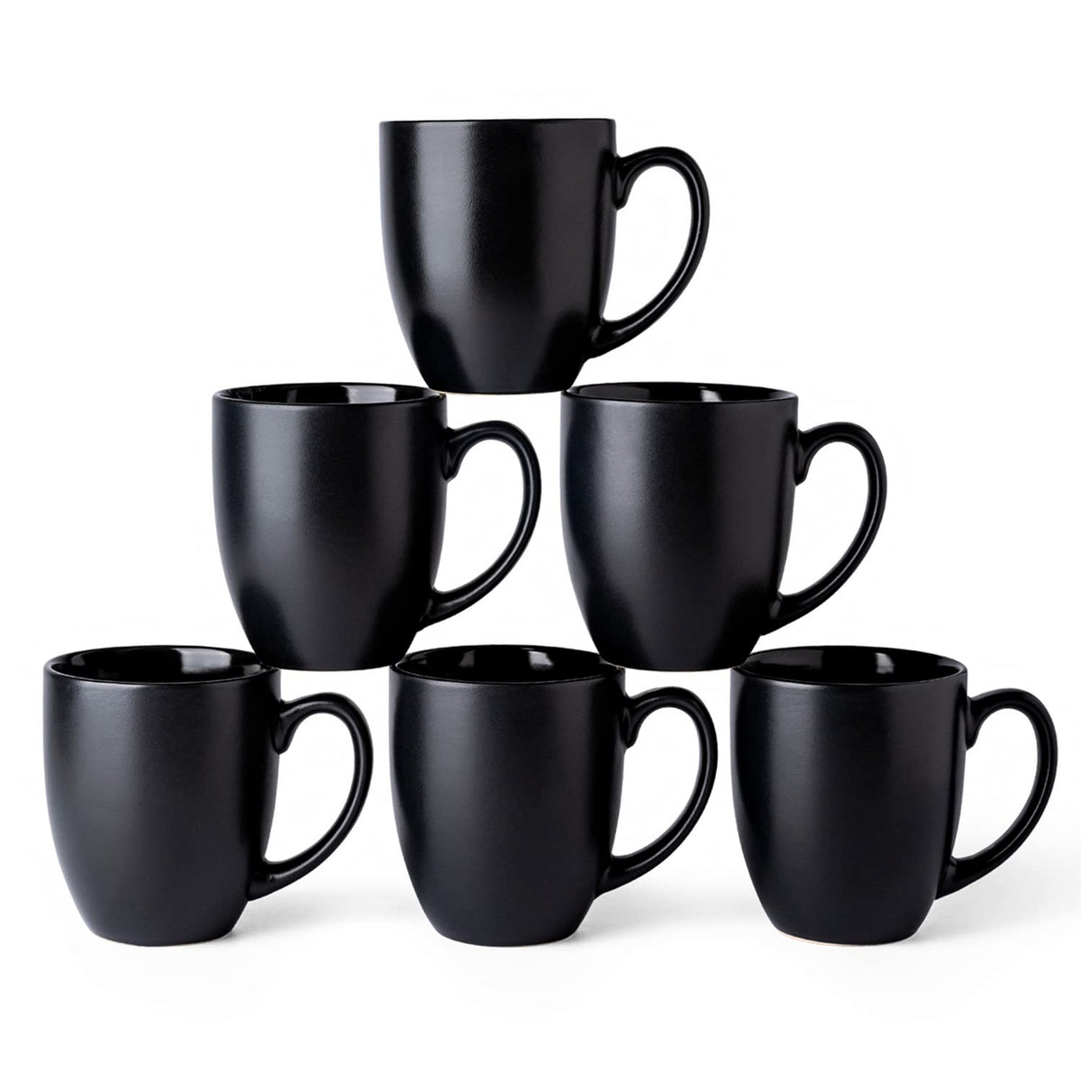 AmorArc matte black mug front view showing sleek modern design and everyday appeal