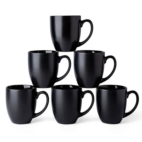 AmorArc matte black mug front view showing sleek modern design and everyday appeal