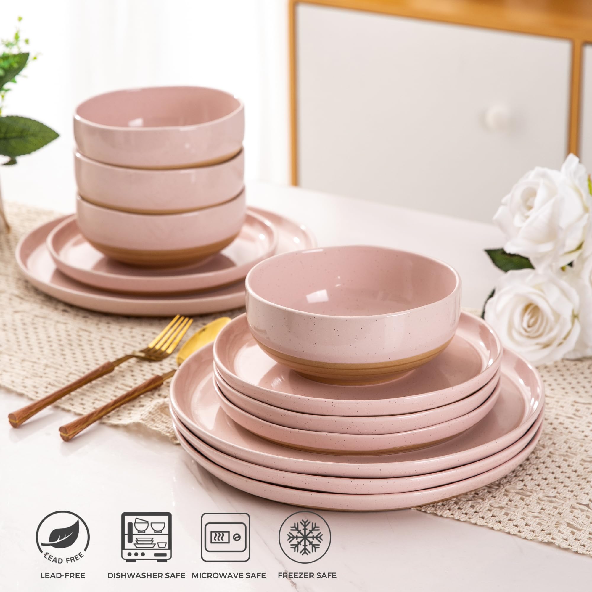 AmorArc stacked plates and bowls showing scale and space-saving storage benefit