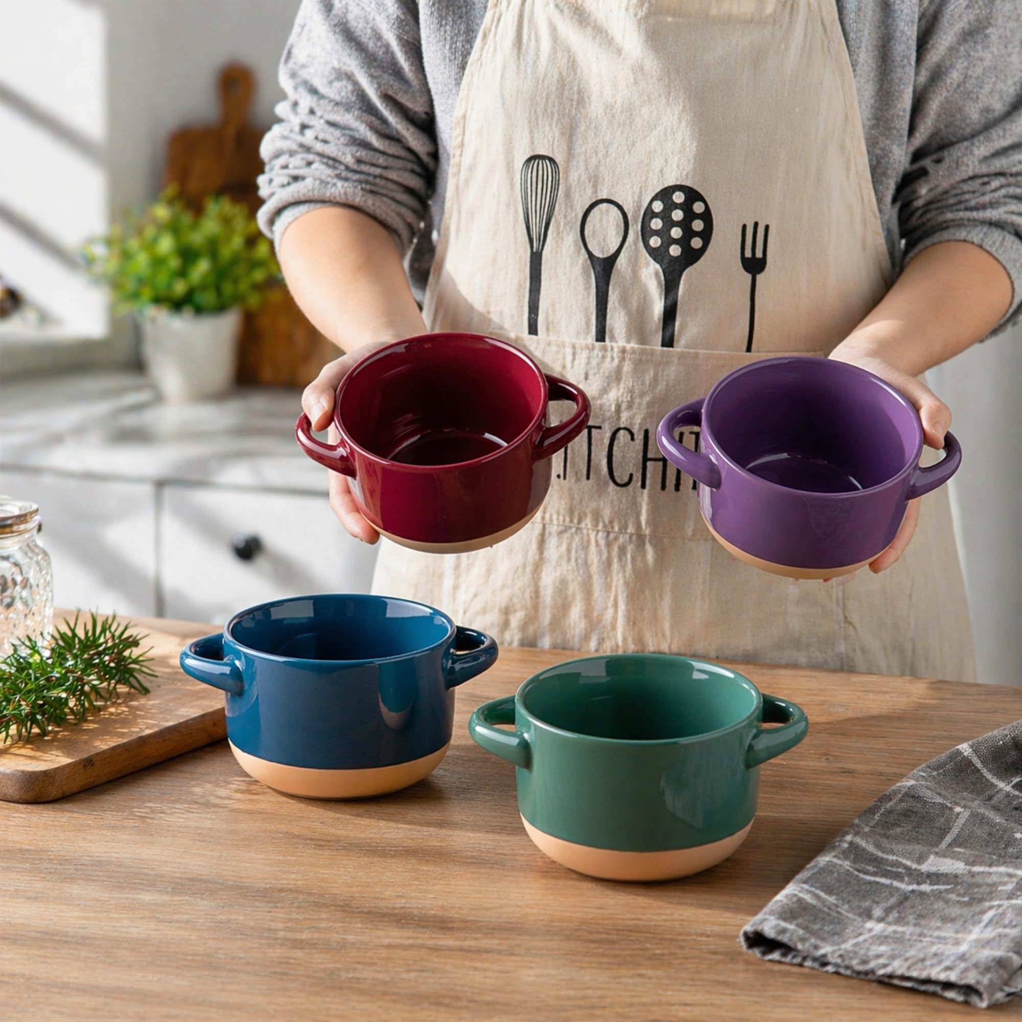 AmorArc bowls stacked to show space-saving storage advantage