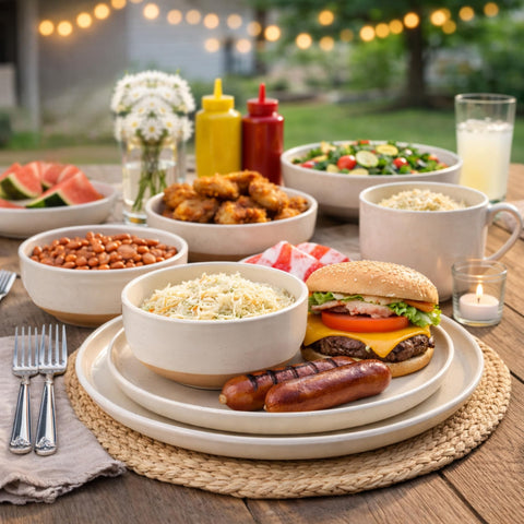 AmorArc styled table setting with plates and bowls illustrating everyday sophistication