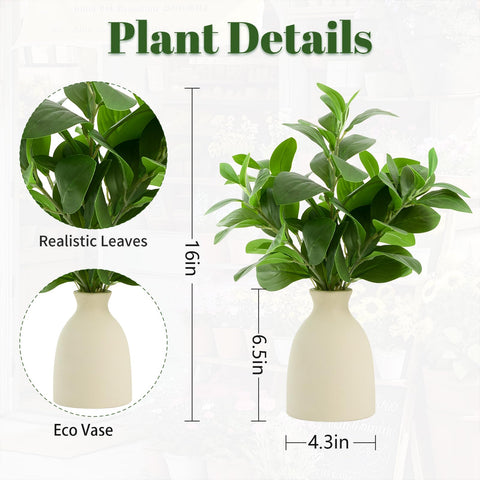 Amore Florals eco paper-pulp vase holding faux eucalyptus, minimalist decor boost