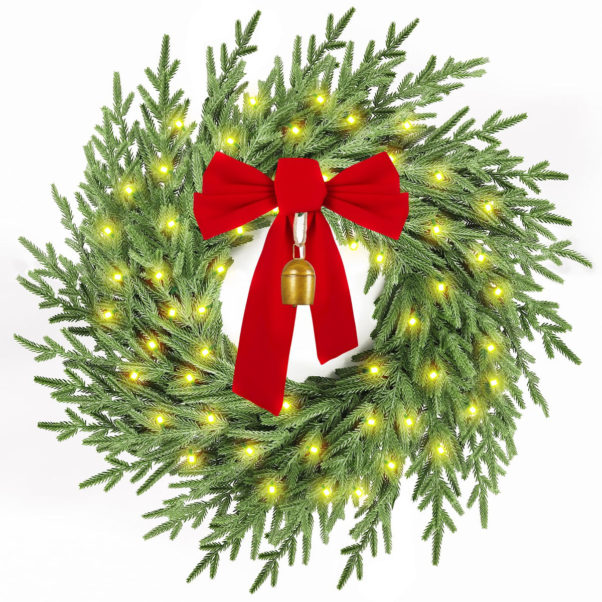 AMORISE front-door wreath showing full 26-inch presence and curb appeal