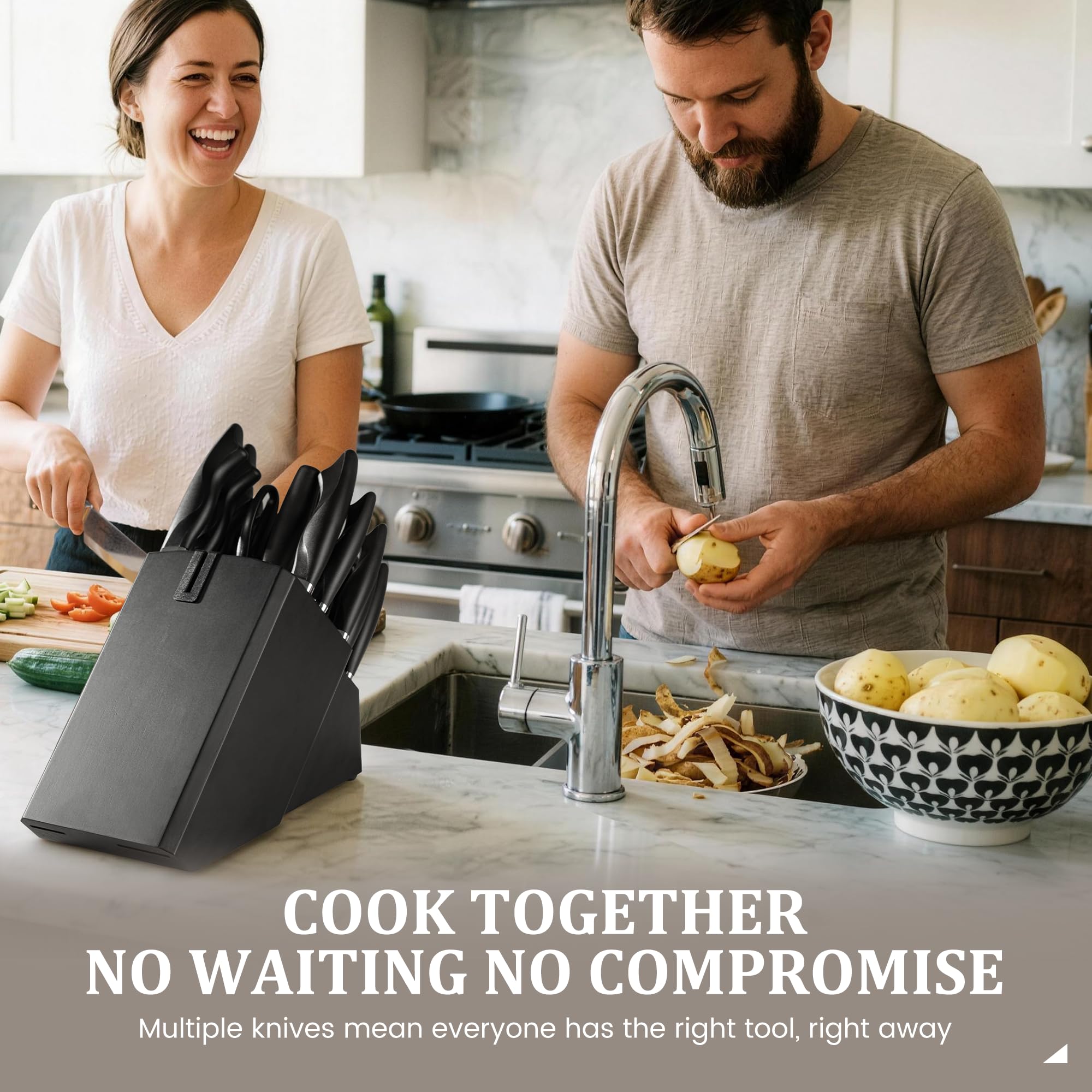 Amorston size comparison with common kitchen items to show scale and fit