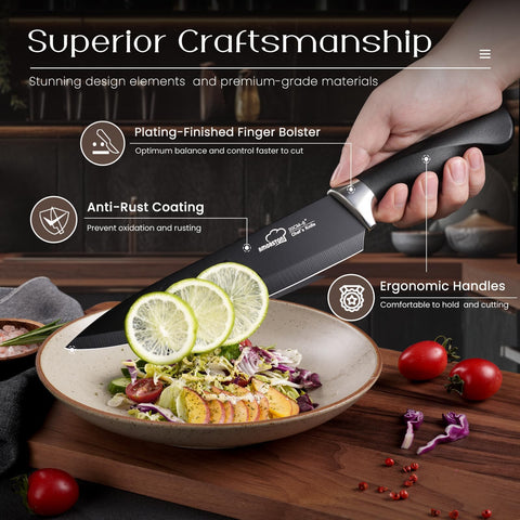 Amorston block built-in sharpener detail showing quick maintenance convenience