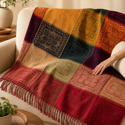 amorus close-up of chenille texture showing cozy soft feel