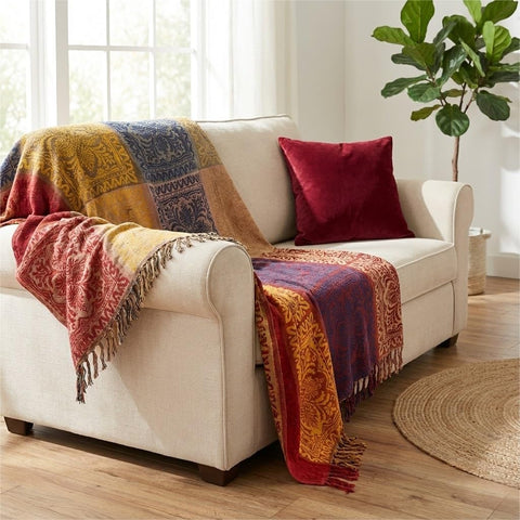 amorus folded throw flat lay showing compact storage convenience