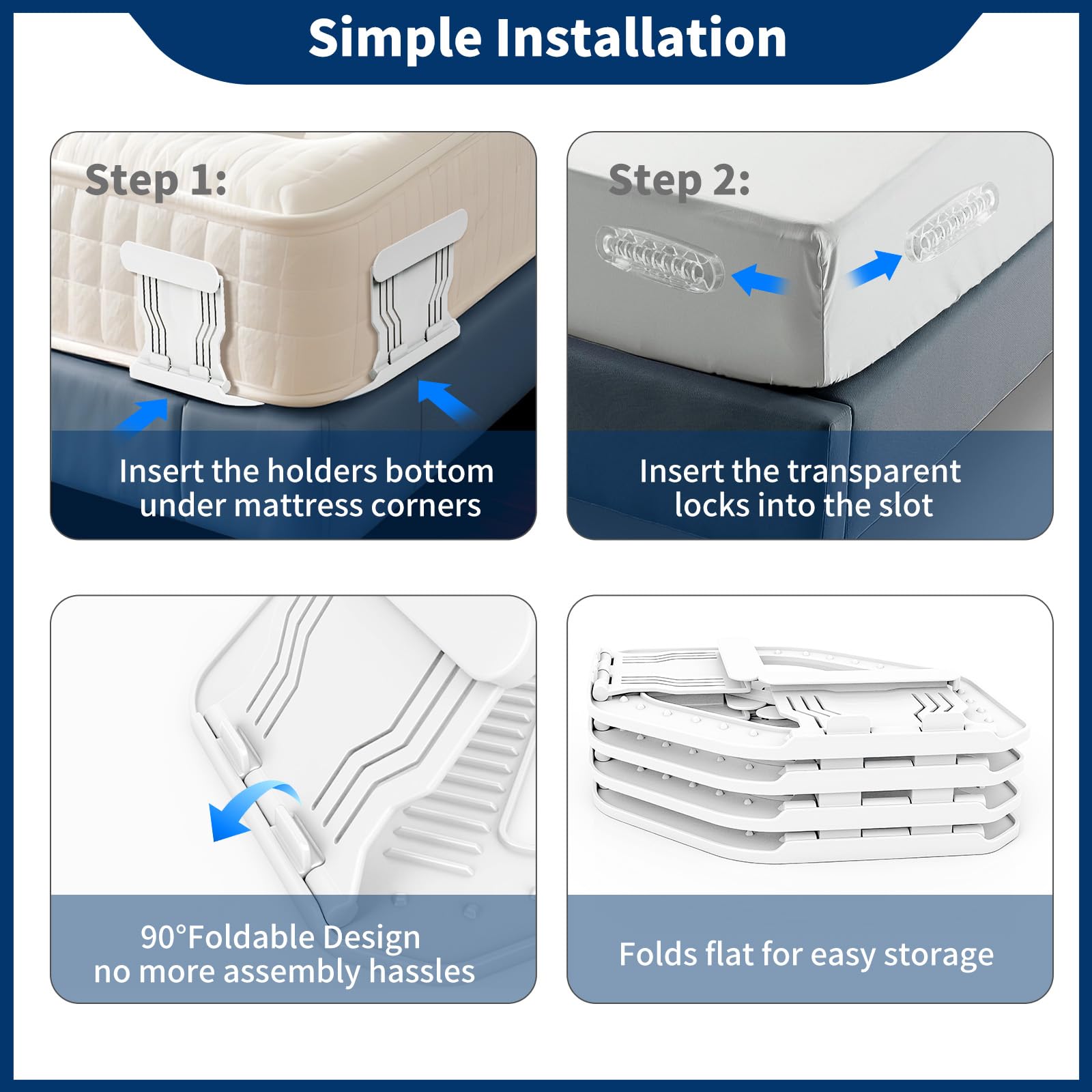 AMOVO sheet in use at night preventing bunching for undisturbed sleep