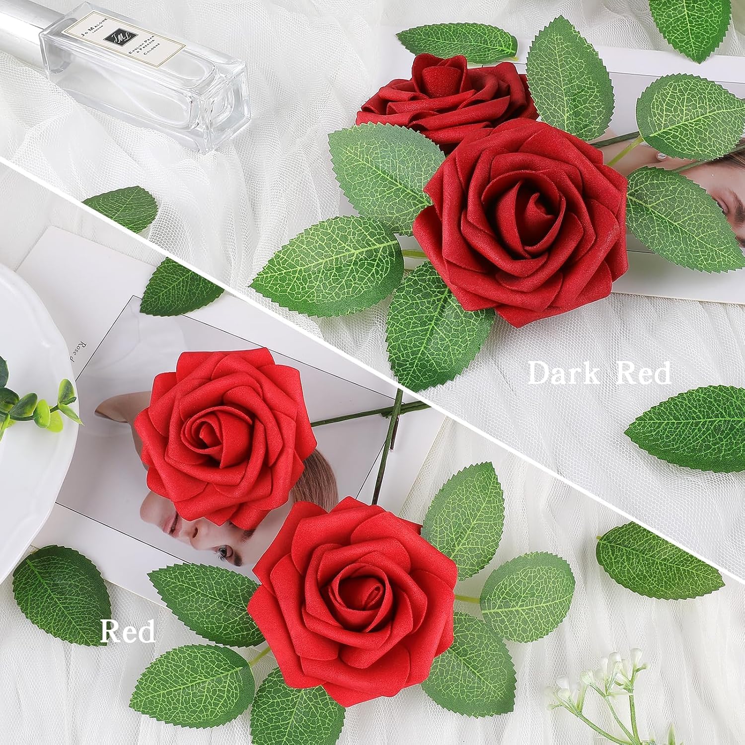 AmyHomie roses beside ruler showing 3-inch bloom size for precise scale planning