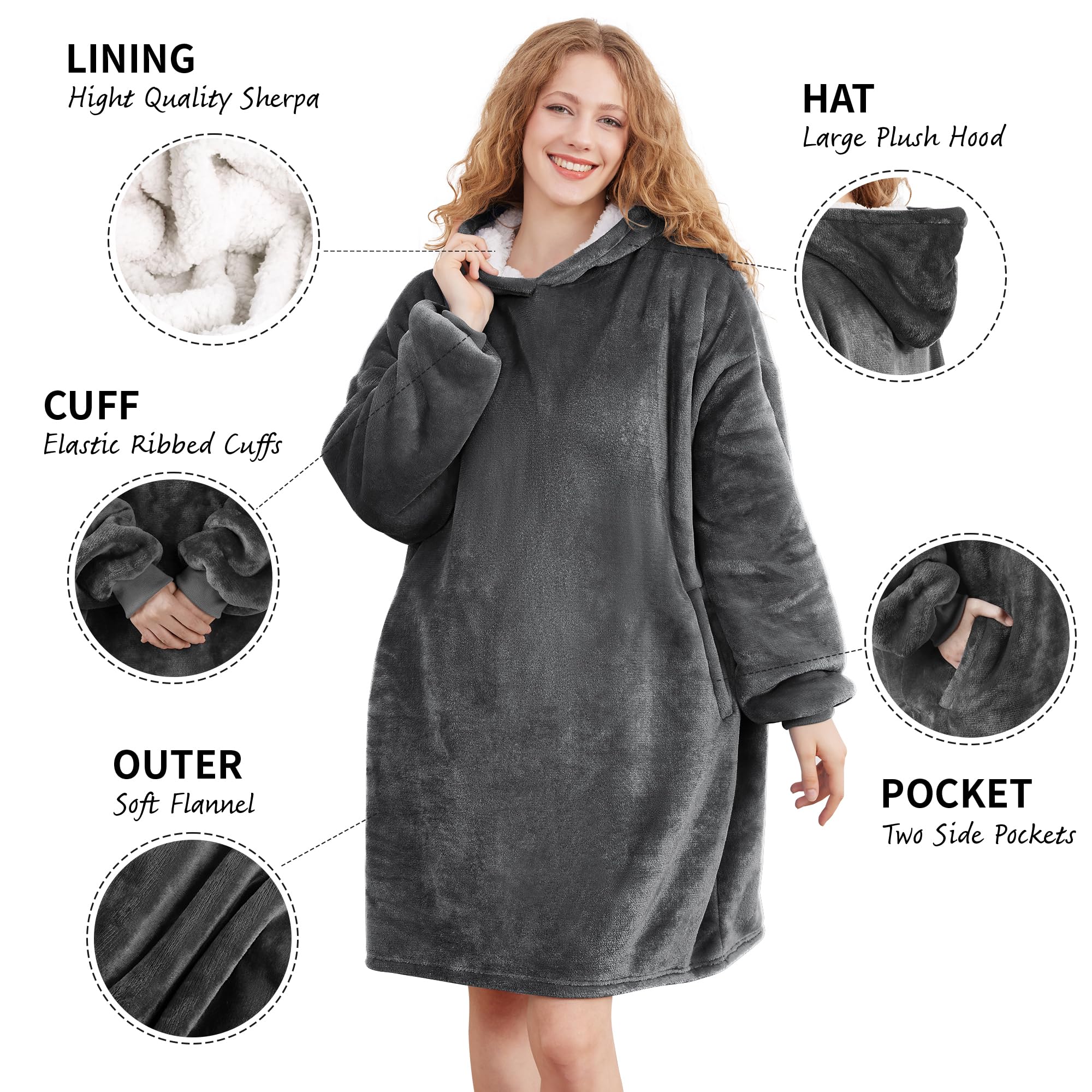 AmyHomie roomy hood and wide neckline showing comfortable head coverage and ear warmth