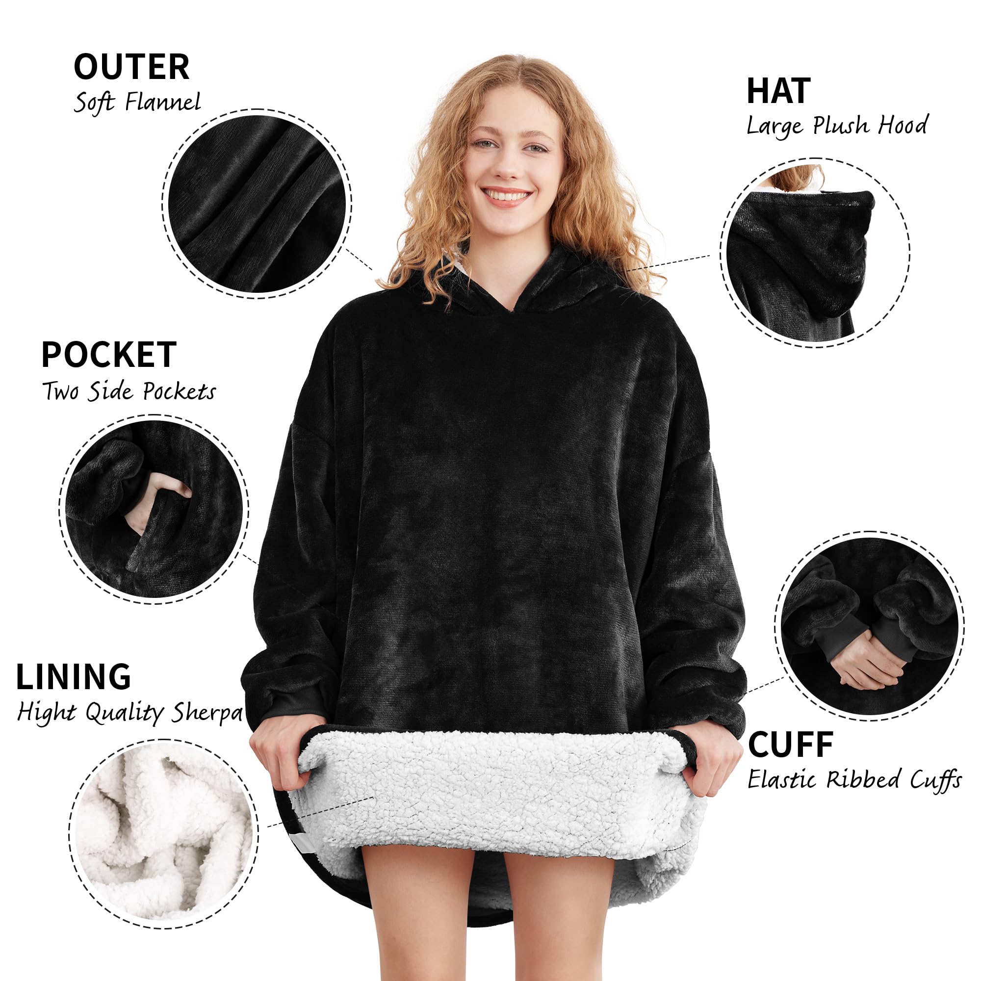 AmyHomie roomy hood closeup protecting head and ears for comfort