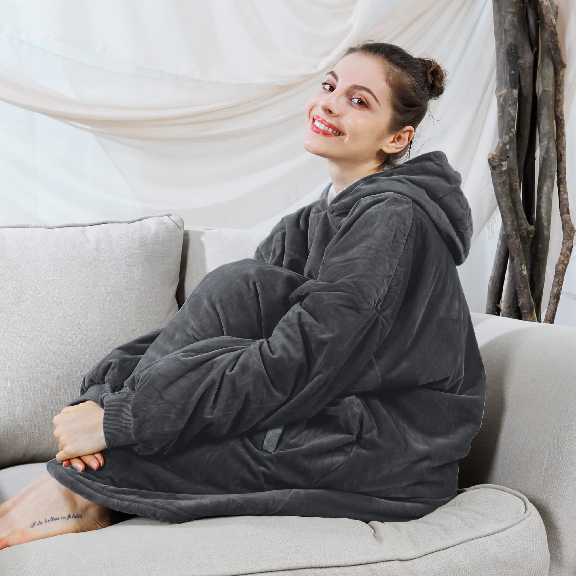 AmyHomie size and length comparison worn by model showing hip-to-thigh coverage and fit