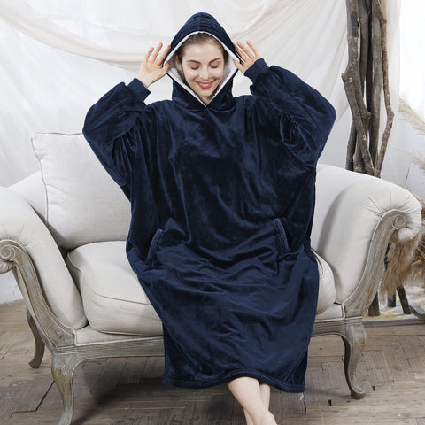 AmyHomie size comparison on chair indicating length and coverage benefit