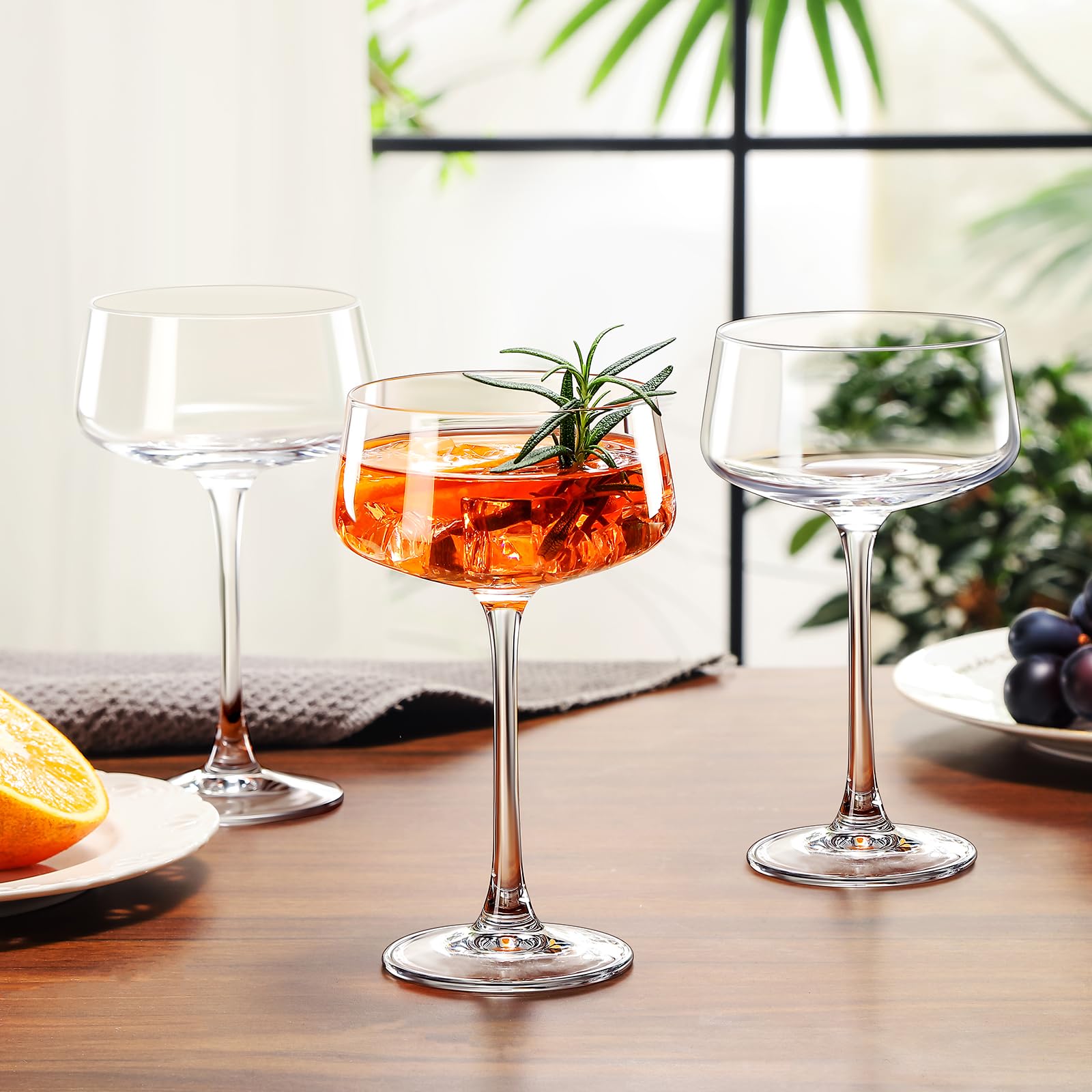Amyoole glasses arranged on table setting, elevates dinner party ambiance