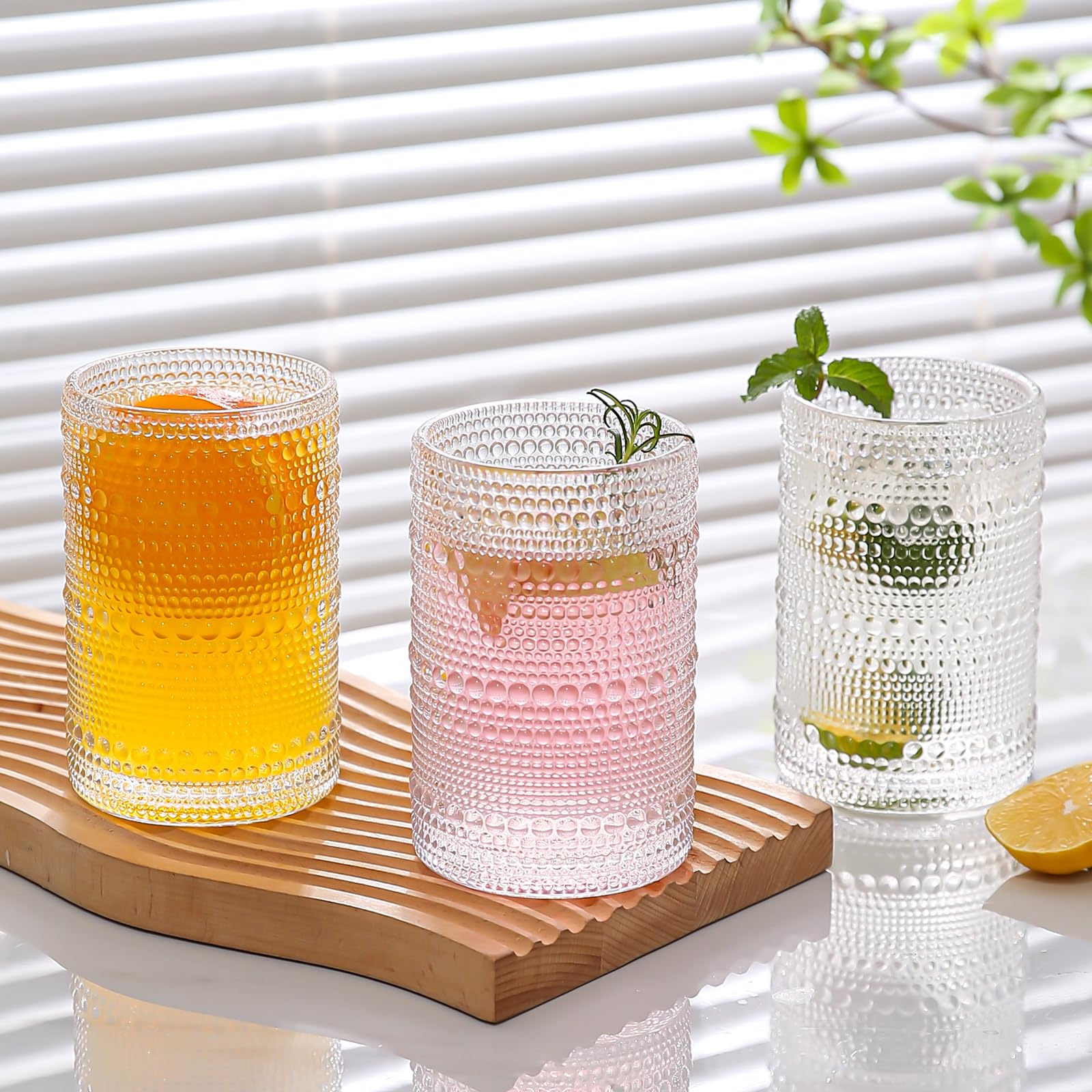 Amyoole stacked glasses showing scale and stable base for storage and serving