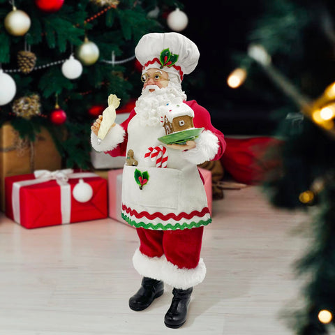 Amyoxu Chef Santa gingerbread house closeup showing painted icing detail