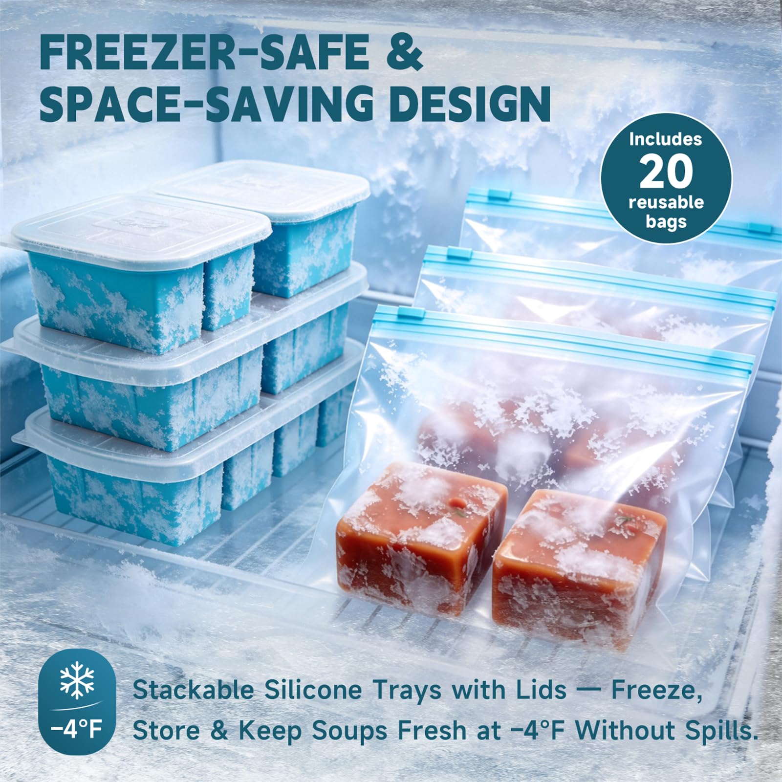 Amz Jet portion size comparison showing 1-cup and 2-cup cavity options for portion control