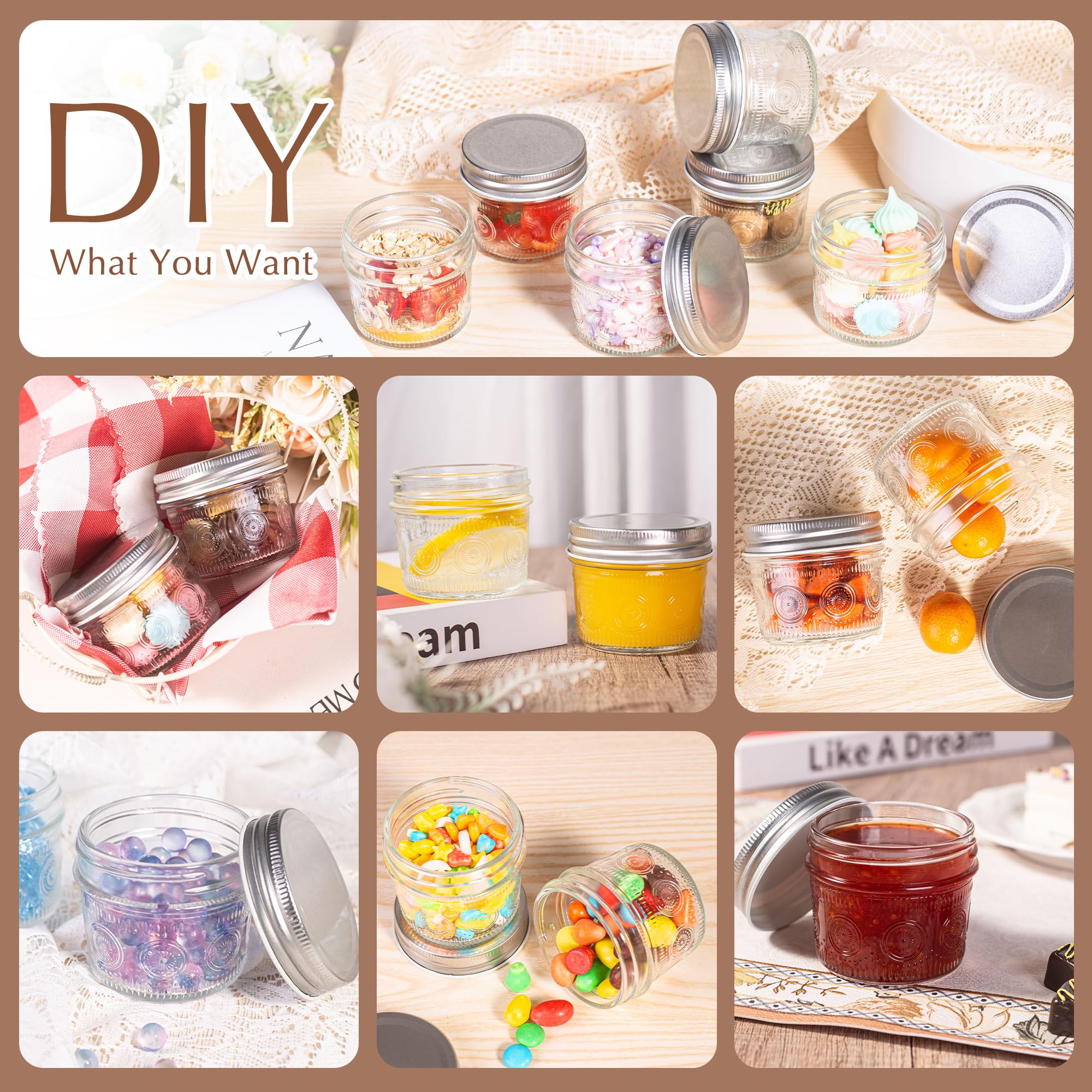 Amzcku 4 oz jar filled with jam showing ideal portion storage