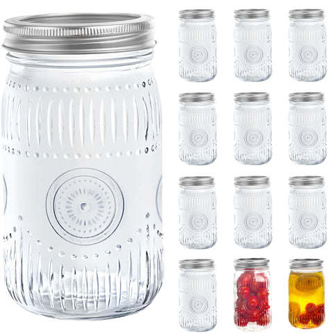 Amzcku front view 12-pack showing vintage jars and unified look, great for events