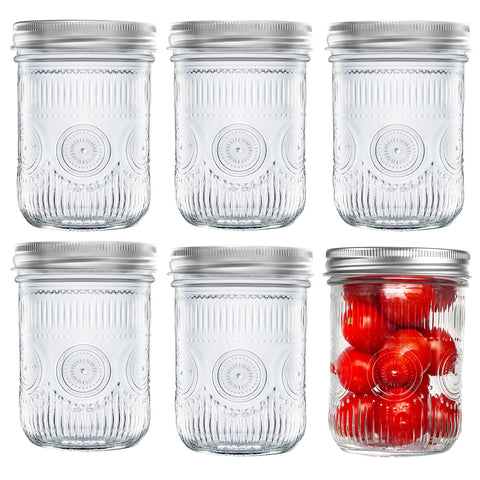 Amzcku six-pack front view showing vintage jars benefit: attractive storage