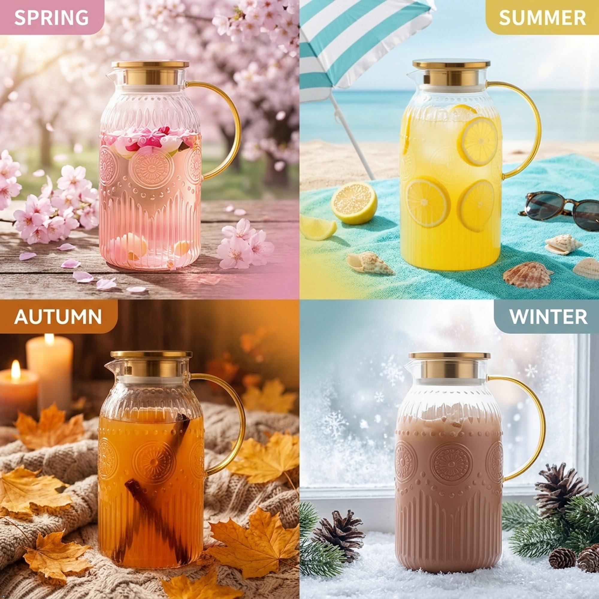 Amzcku pitcher stored in cabinet demonstrating compact storage convenience