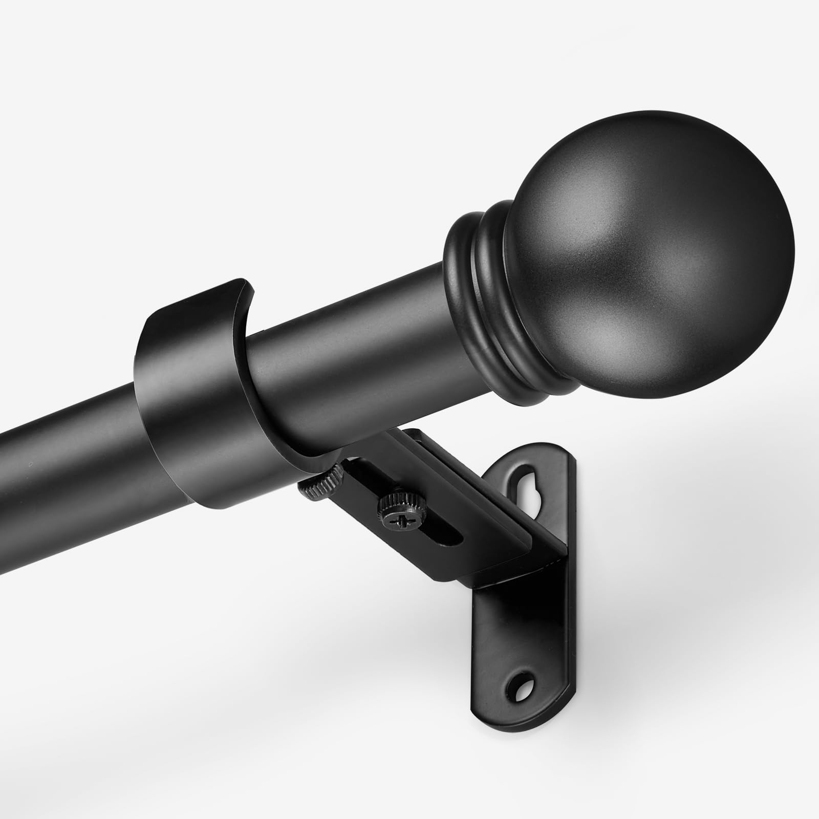 AMZSEVEN front view of assembled rod showing full length and finials, durable support