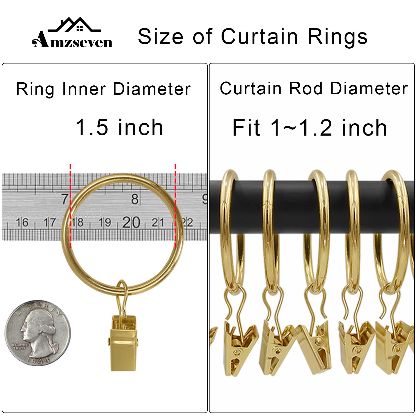 AMZSEVEN rings sliding on curtain rod demonstrating smooth glide benefit