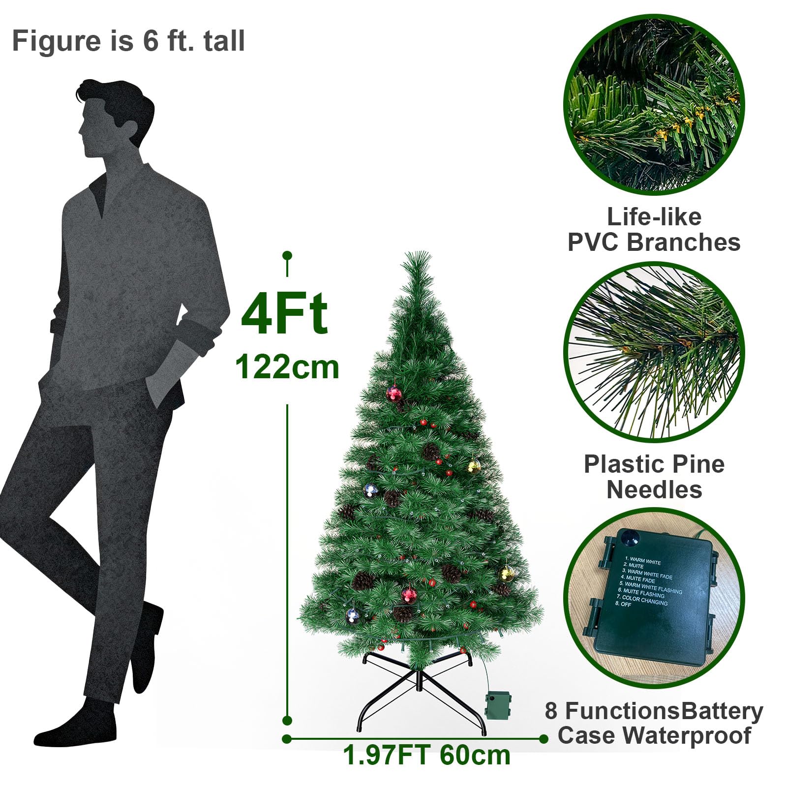 Amzxart dual-color LEDs lit on branches for flexible ambiance