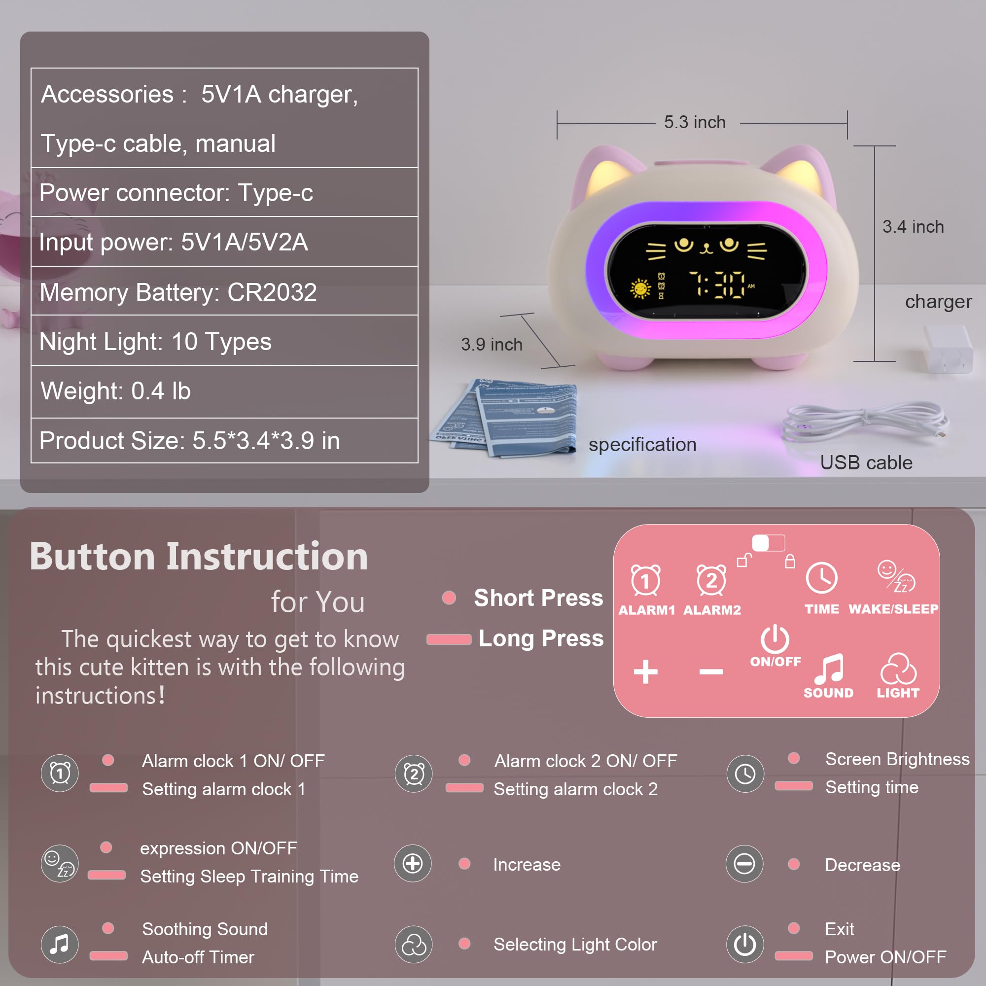 ANALOI digital display showing dual alarm times for flexible schedules